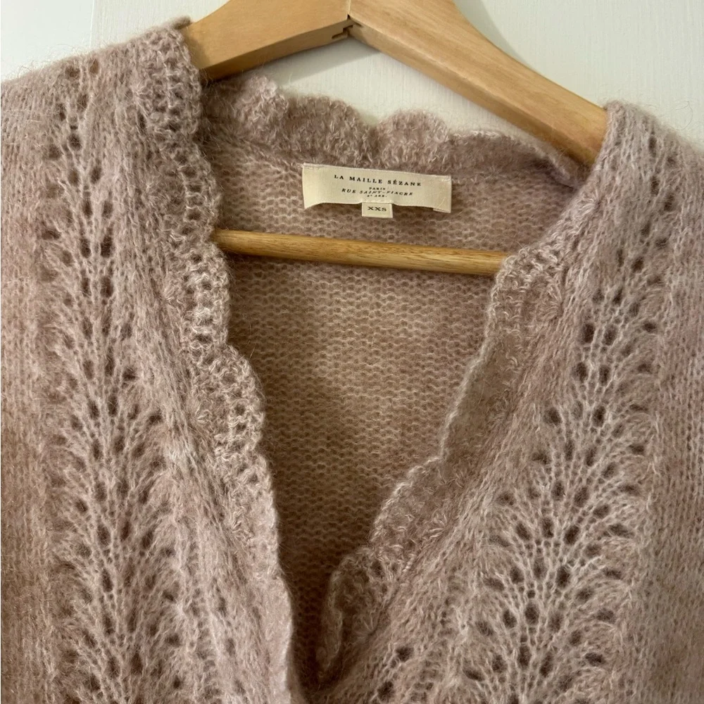 Sezane Angelie Cardigan Light Beige - Size XXS EUC - Picture 4 of 6